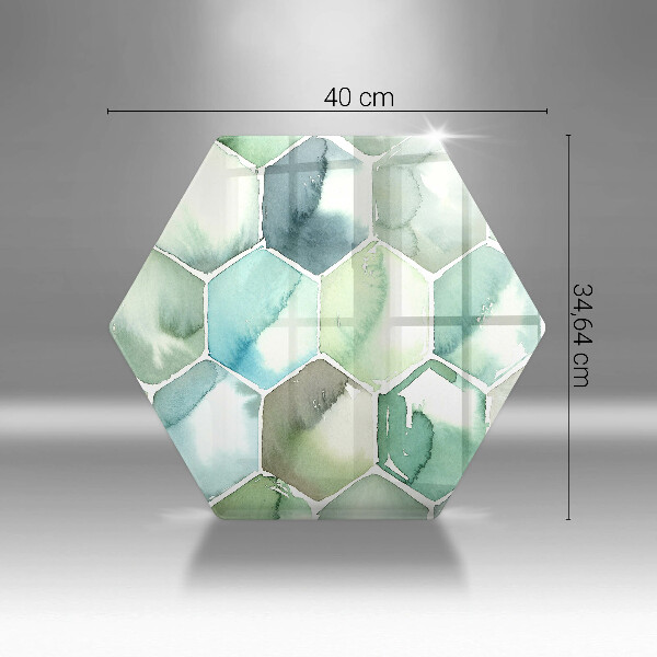 Protection plaque induction Hexagones aquarelle