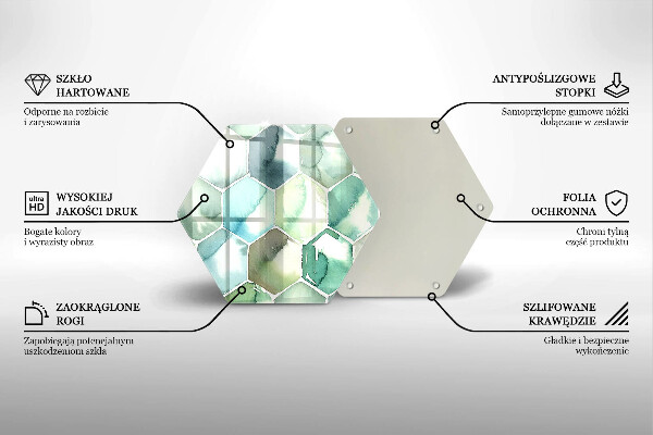 Protection plaque induction Hexagones aquarelle