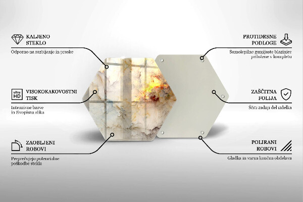 Protection plaque induction Texture de marbre avec de l'or