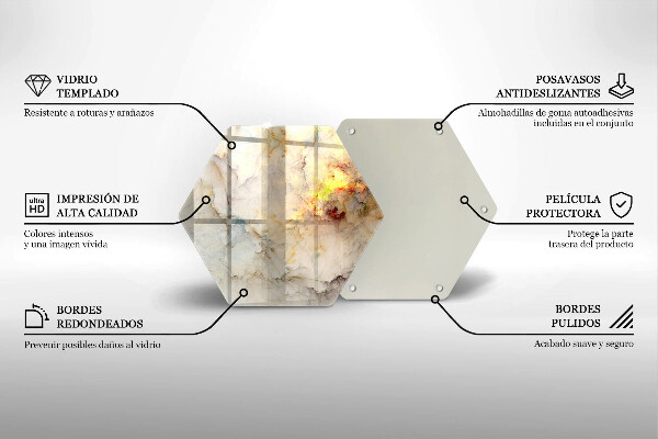 Protection plaque induction Texture de marbre avec de l'or