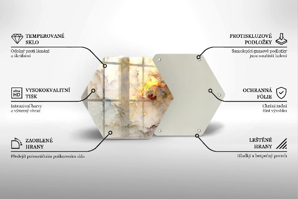 Protection plaque induction Texture de marbre avec de l'or