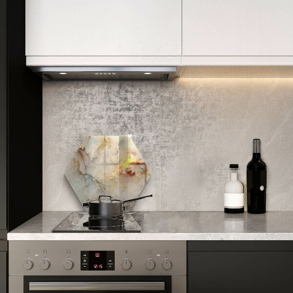 Protection plaque induction Texture de marbre avec de l'or