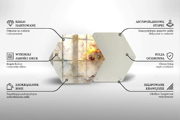 Protection plaque induction Texture de marbre avec de l'or