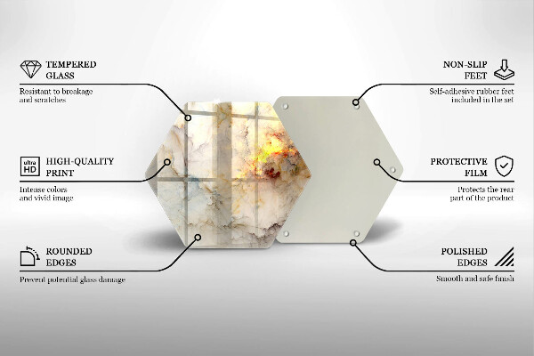 Protection plaque induction Texture de marbre avec de l'or