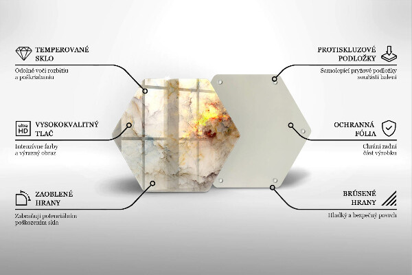 Protection plaque induction Texture de marbre avec de l'or