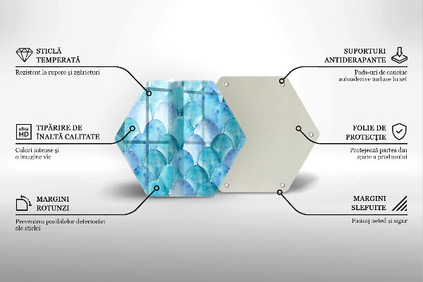 Cache plaque de cuisson Écailles d'aquarelle