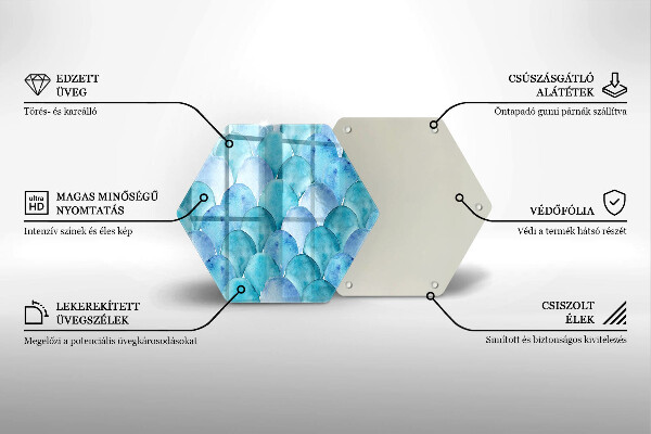 Cache plaque de cuisson Écailles d'aquarelle