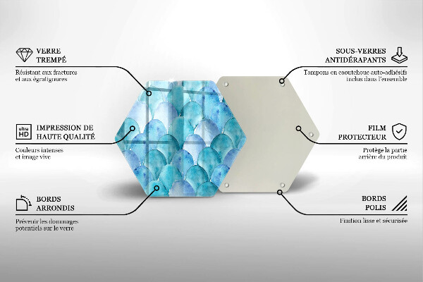 Cache plaque de cuisson Écailles d'aquarelle