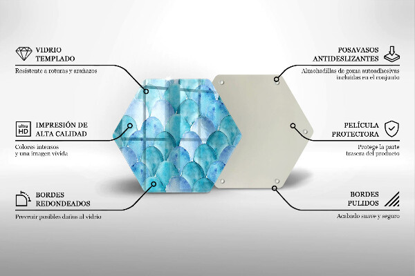 Cache plaque de cuisson Écailles d'aquarelle