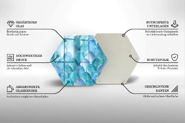 Cache plaque de cuisson Écailles d'aquarelle