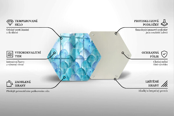 Cache plaque de cuisson Écailles d'aquarelle