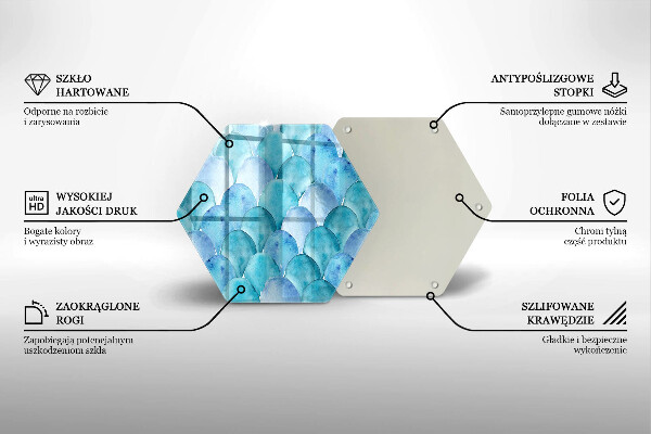 Cache plaque de cuisson Écailles d'aquarelle