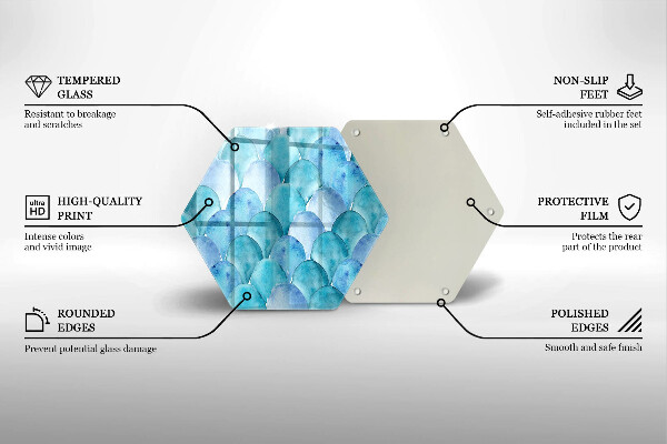Cache plaque de cuisson Écailles d'aquarelle