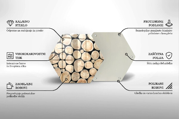 Cache plaque de cuisson Troncs d'arbres en bois