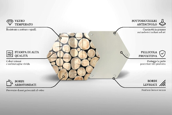 Cache plaque de cuisson Troncs d'arbres en bois