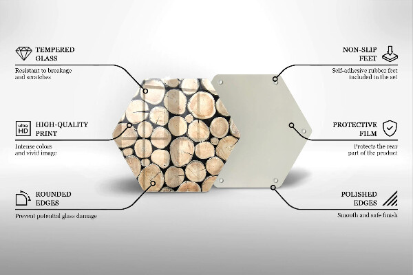 Cache plaque de cuisson Troncs d'arbres en bois