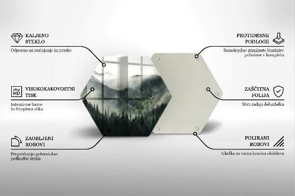 Protection plaque induction Paysage de forêt et de brouillard