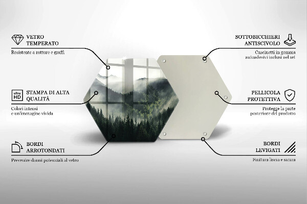 Protection plaque induction Paysage de forêt et de brouillard