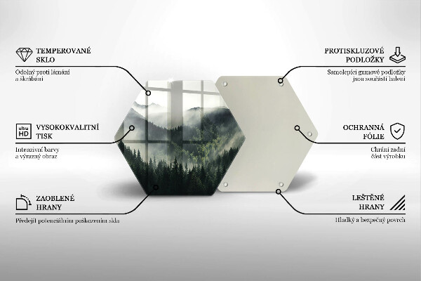 Protection plaque induction Paysage de forêt et de brouillard