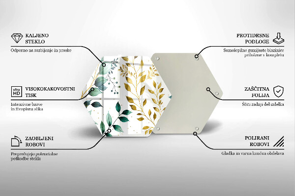 Protection plaque induction Feuilles vertes et dorées