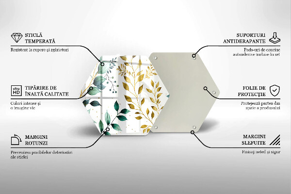 Protection plaque induction Feuilles vertes et dorées