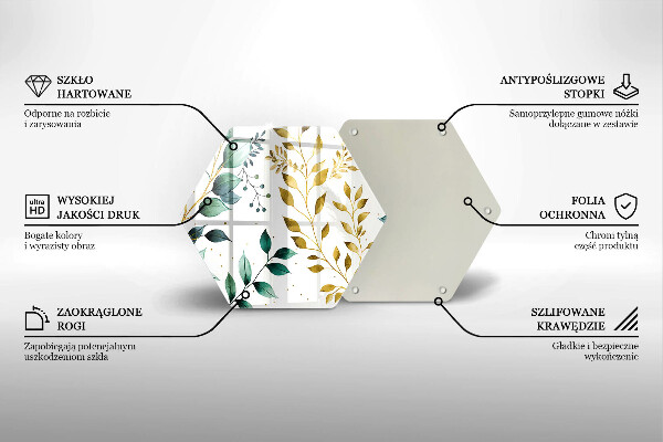 Protection plaque induction Feuilles vertes et dorées