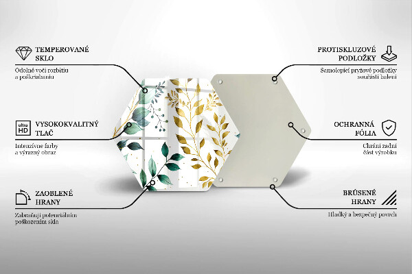 Protection plaque induction Feuilles vertes et dorées