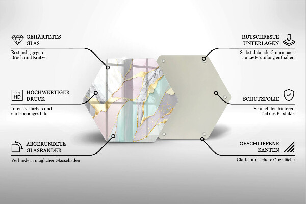 Protection plaque induction Marbre pastel