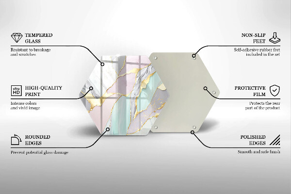 Protection plaque induction Marbre pastel