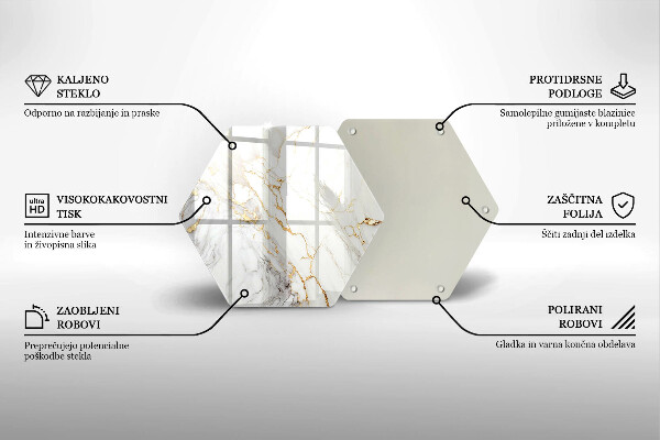 Protection plaque induction Marbre clair avec de l'or