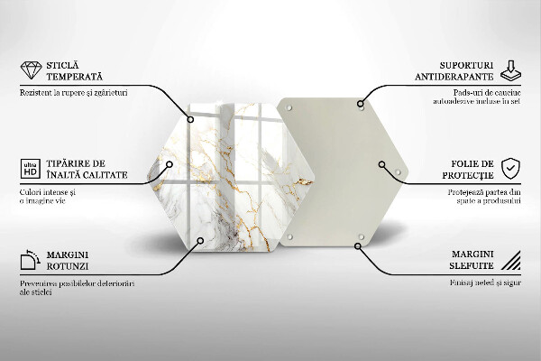 Protection plaque induction Marbre clair avec de l'or