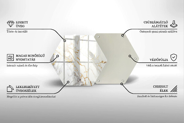 Protection plaque induction Marbre clair avec de l'or