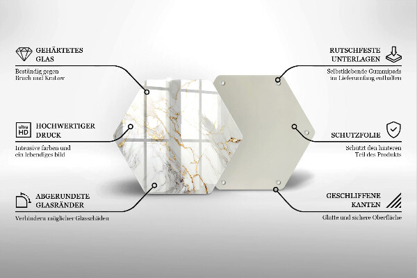 Protection plaque induction Marbre clair avec de l'or