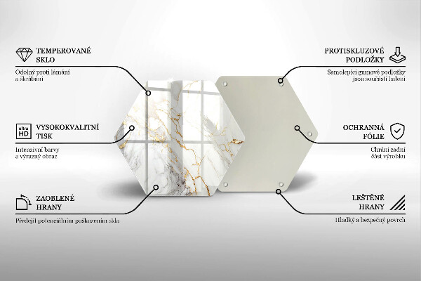 Protection plaque induction Marbre clair avec de l'or