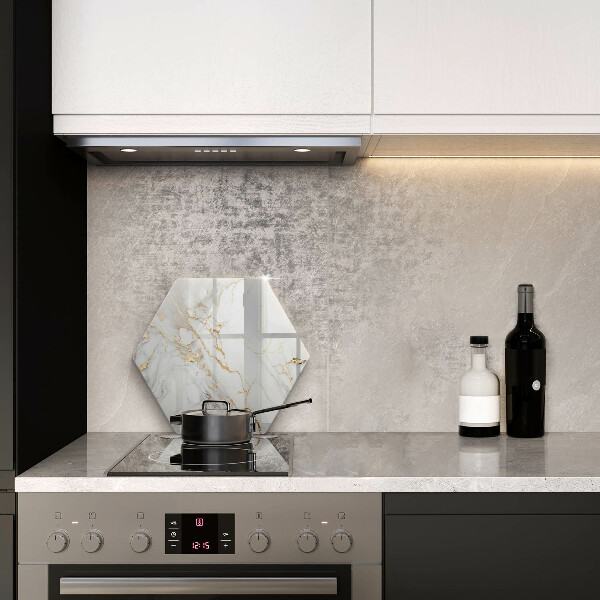 Protection plaque induction Marbre clair avec de l'or