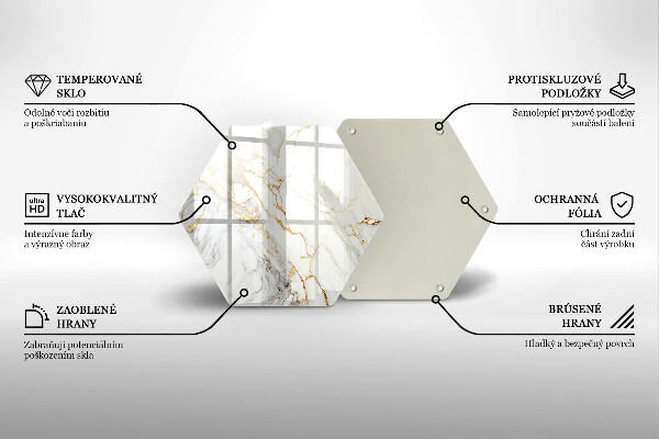 Protection plaque induction Marbre clair avec de l'or