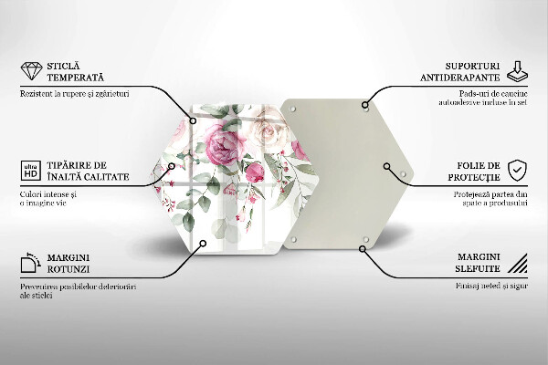 Protection plaque induction Roses aquarelles