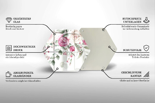 Protection plaque induction Roses aquarelles