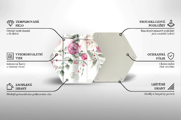 Protection plaque induction Roses aquarelles