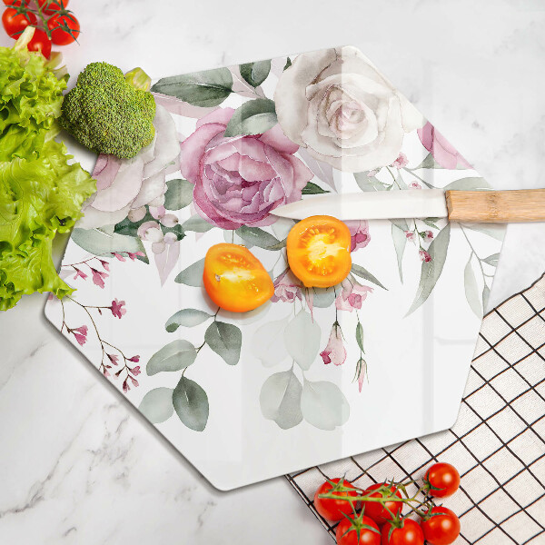 Protection plaque induction Roses aquarelles