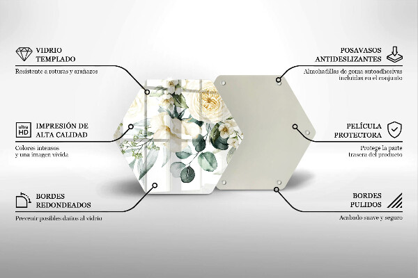 Protection plaque induction Fleurs aquarelles