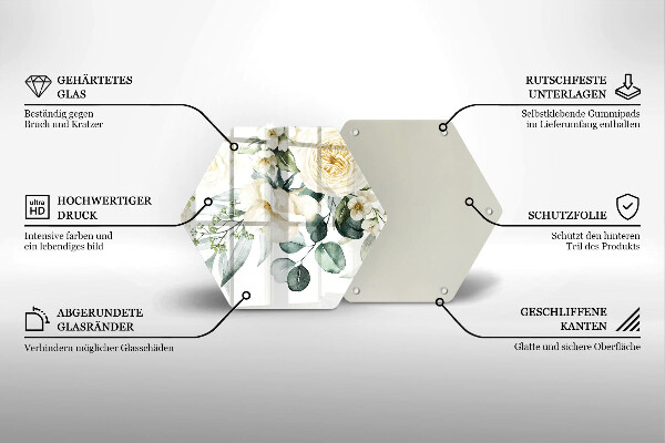 Protection plaque induction Fleurs aquarelles