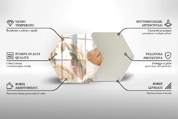 Protection plaque induction Plumes et feuilles de bohème