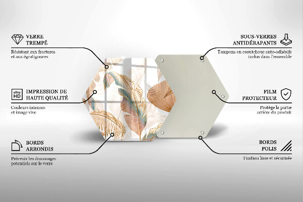 Protection plaque induction Plumes et feuilles de bohème