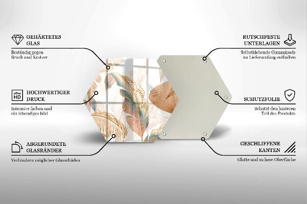 Protection plaque induction Plumes et feuilles de bohème