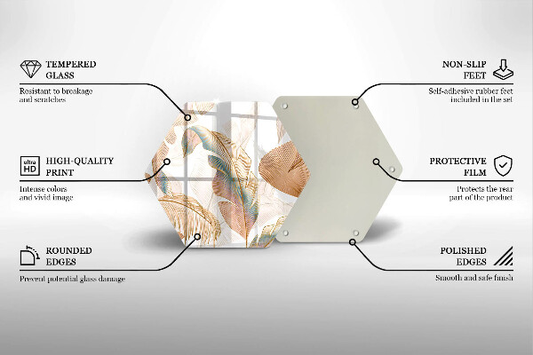 Protection plaque induction Plumes et feuilles de bohème