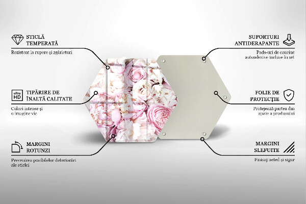 Protection plaque induction Bouquet de pivoines