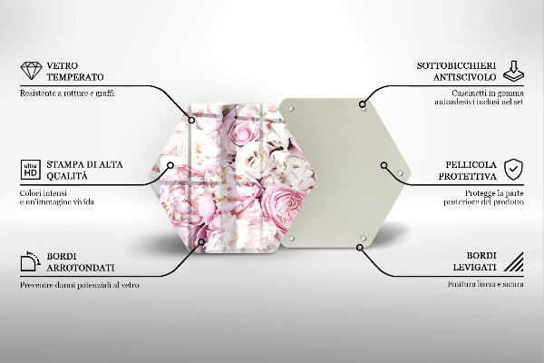 Protection plaque induction Bouquet de pivoines