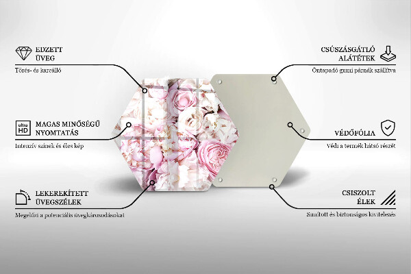 Protection plaque induction Bouquet de pivoines