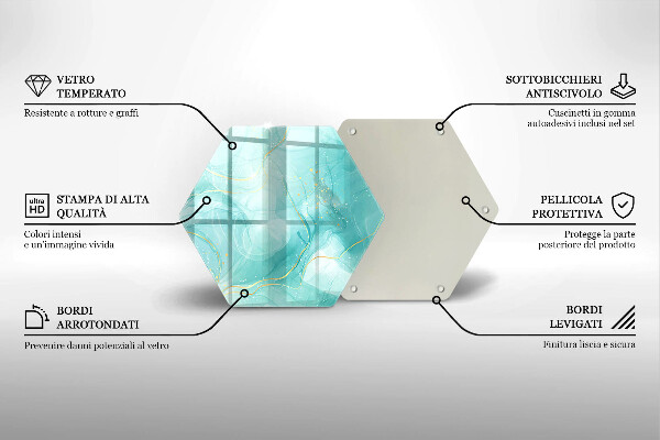 Protection plaque induction Abstraction bleue et dorée